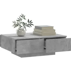 vidaXL Salontafel 90x60x31 cm bewerkt hout betongrijs