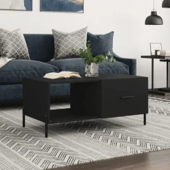 vidaXL Salontafel 90x50x40 cm bewerkt hout zwart