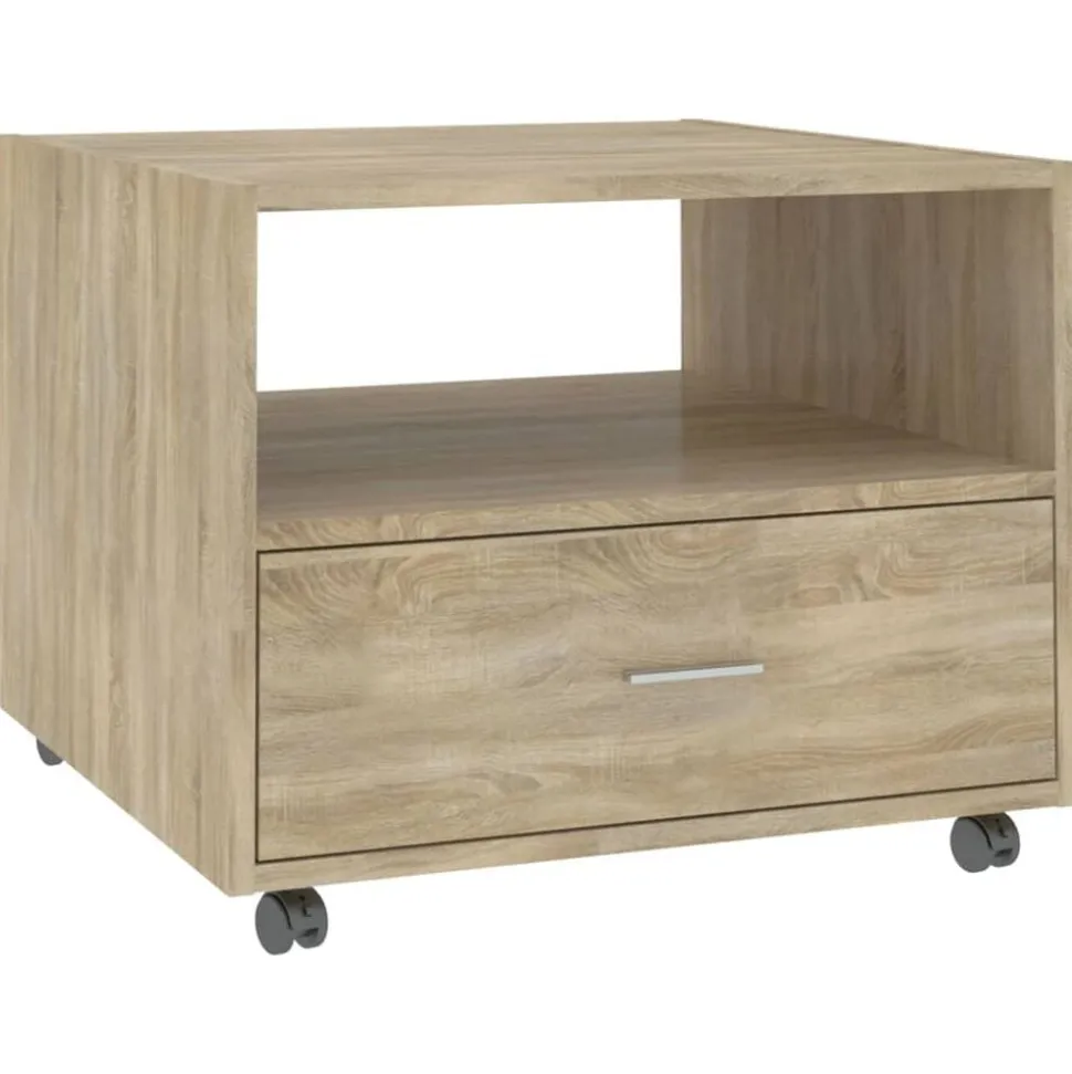 vidaXL Salontafel 55x55x40 cm bewerkt hout sonoma eikenkleurig