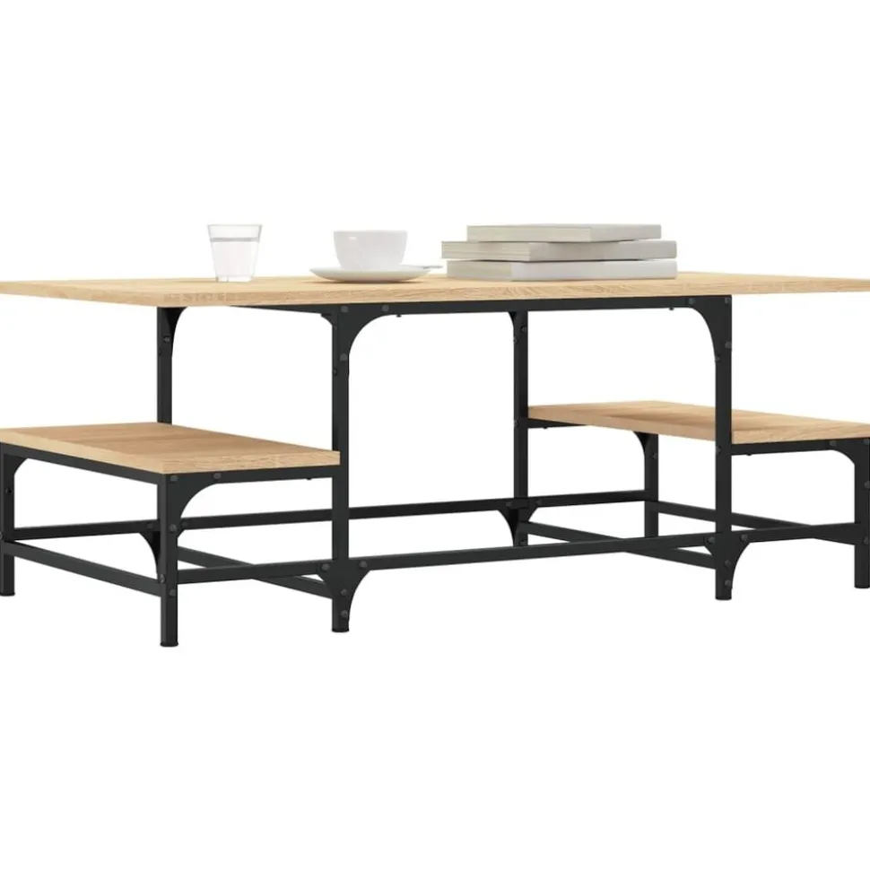 vidaXL Salontafel 100x50,5x40 cm bewerkt hout sonoma eikenkleurig