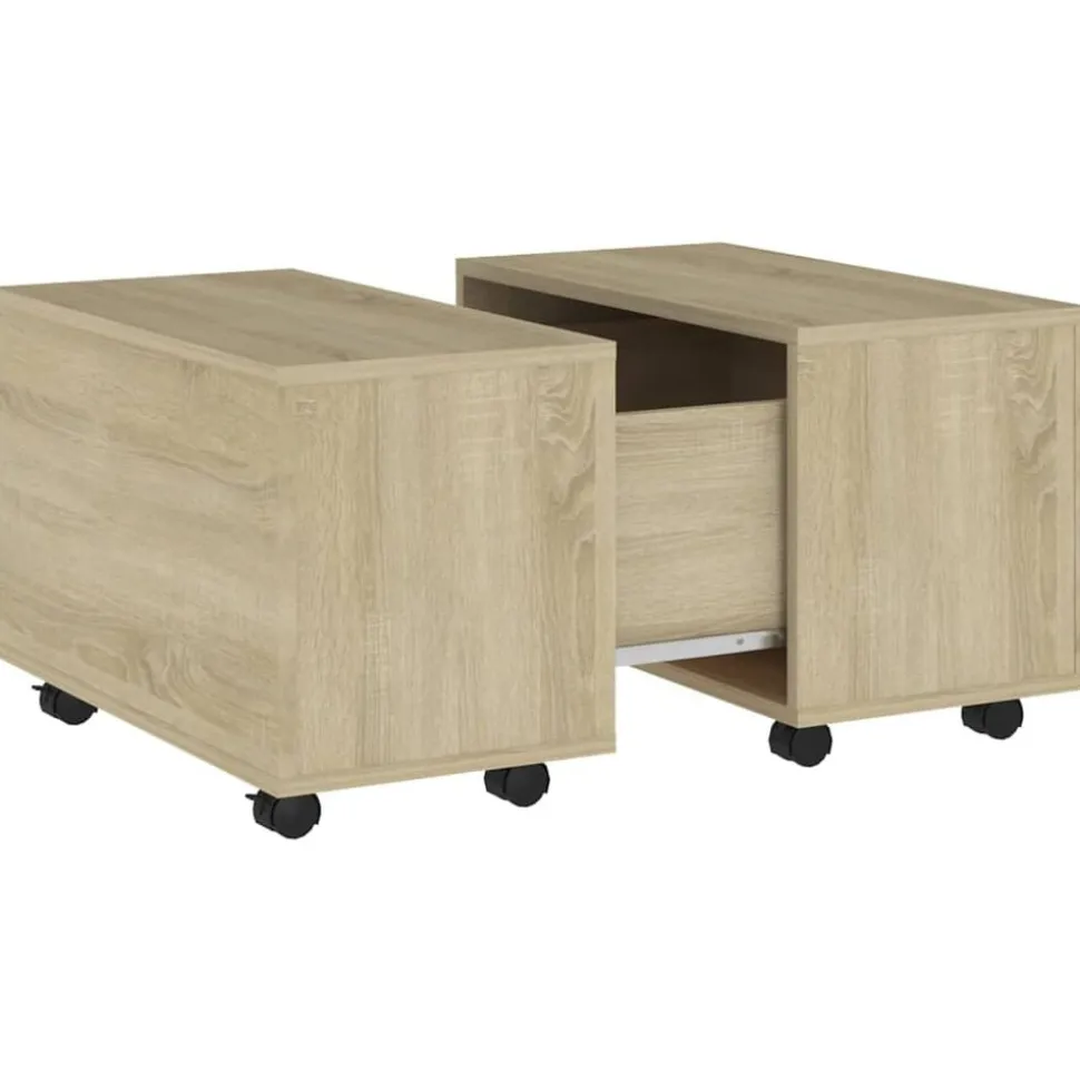 vidaXL Salontafel 60x60x38 cm bewerkt hout sonoma eikenkleurig