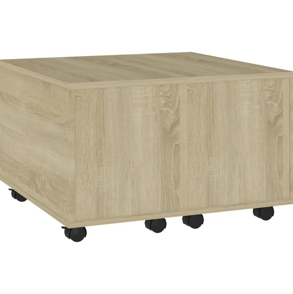vidaXL Salontafel 60x60x38 cm bewerkt hout sonoma eikenkleurig
