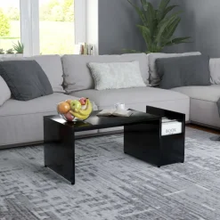 vidaXL Salontafel 90x45x35 cm bewerkt hout zwart