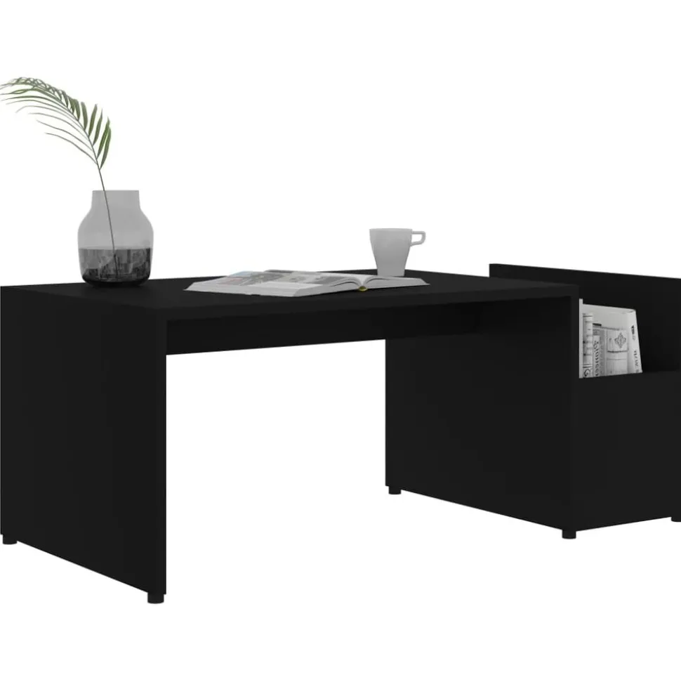 vidaXL Salontafel 90x45x35 cm bewerkt hout zwart