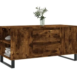 vidaXL Salontafel 102x44,5x50 cm bewerkt hout gerookt eikenkleurig
