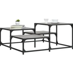 vidaXL Salontafel 87,5x87,5x40 cm bewerkt hout grijs sonoma eikenkleur