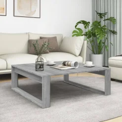 vidaXL Salontafel 100x100x35 cm bewerkt hout grijs sonoma eikenkleurig
