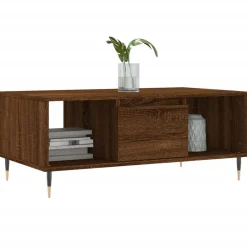 vidaXL Salontafel 90x50x36,5 cm bewerkt hout bruin eikenkleur