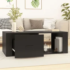 vidaXL Salontafel 100x50,5x35 cm bewerkt hout zwart