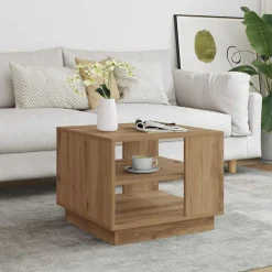 vidaXL Salontafel 55x55x42 cm bewerkt hout artisanaal eikenkleurig