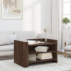 vidaXL Salontafel 80x50x50 cm bewerkt hout bruin eikenkleur