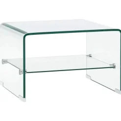 vidaXL Salontafel 50x45x33 cm gehard glas transparant