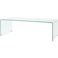 vidaXL Salontafel 98x45x30 cm gehard glas transparant