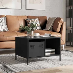 vidaXL Salontafel 68,5x50x43,5 cm koudgewalst staal zwart