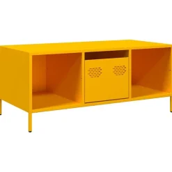 vidaXL Salontafel 101,5x50x43,5 cm koudgewalst staal mosterdgeel