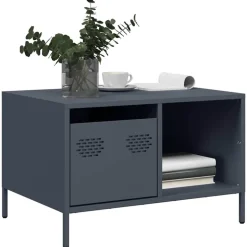 vidaXL Salontafel 68,5x50x43,5 cm koudgewalst staal antracietkleurig