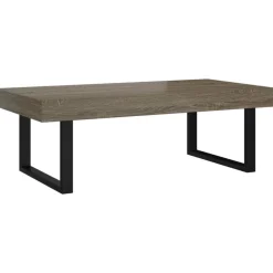 vidaXL Salontafel 120x60x40 cm MDF en ijzer grijs en zwart