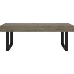 vidaXL Salontafel 120x60x40 cm MDF en ijzer grijs en zwart