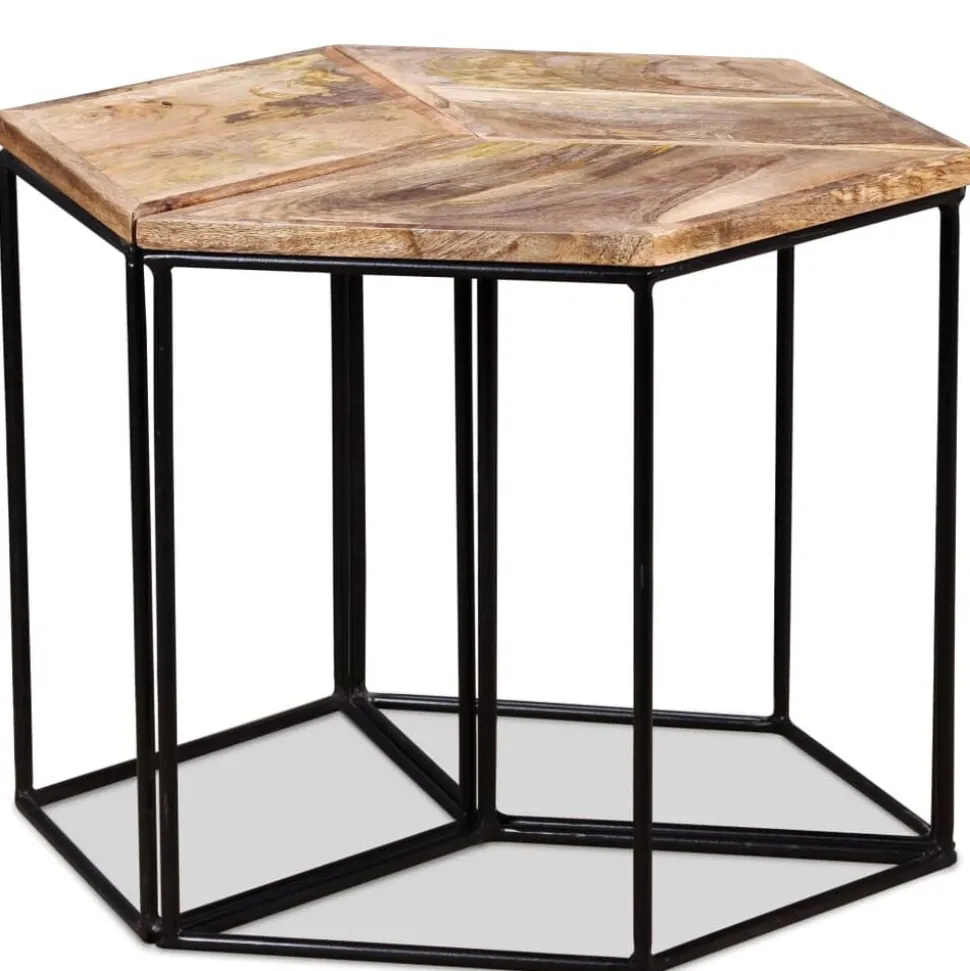 vidaXL Salontafel 56x48x40 cm massief mangohout