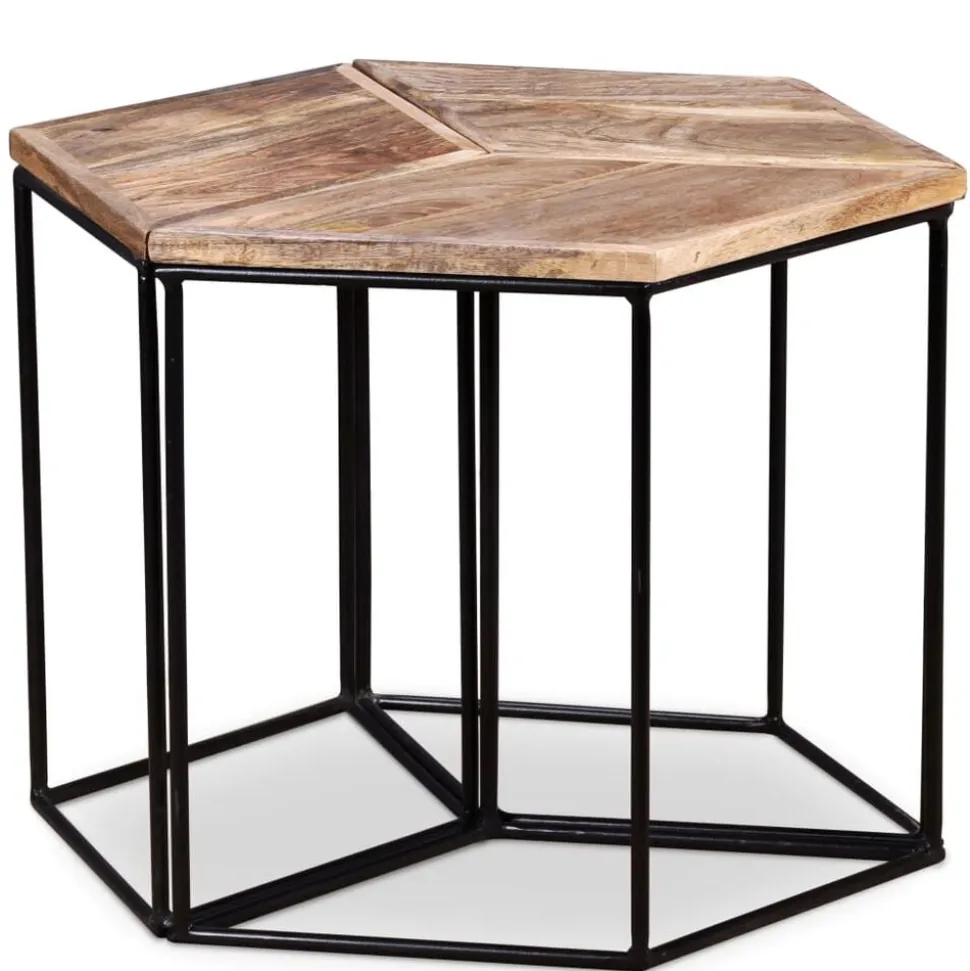 vidaXL Salontafel 56x48x40 cm massief mangohout