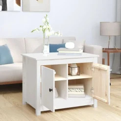 vidaXL Salontafel 71x49x55 cm massief grenenhout wit