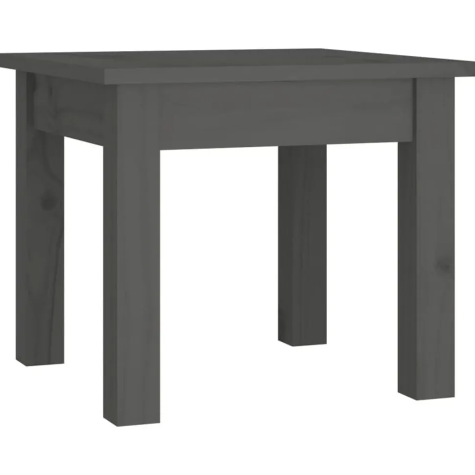 vidaXL Salontafel 35x35x30 cm massief grenenhout grijs