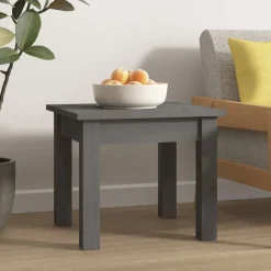vidaXL Salontafel 35x35x30 cm massief grenenhout grijs