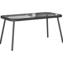 vidaXL Salontafel Zwart 90 x 45 x 43 cm poly rattan