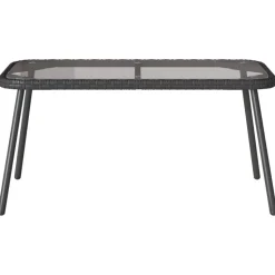 vidaXL Salontafel Zwart 90 x 45 x 43 cm poly rattan