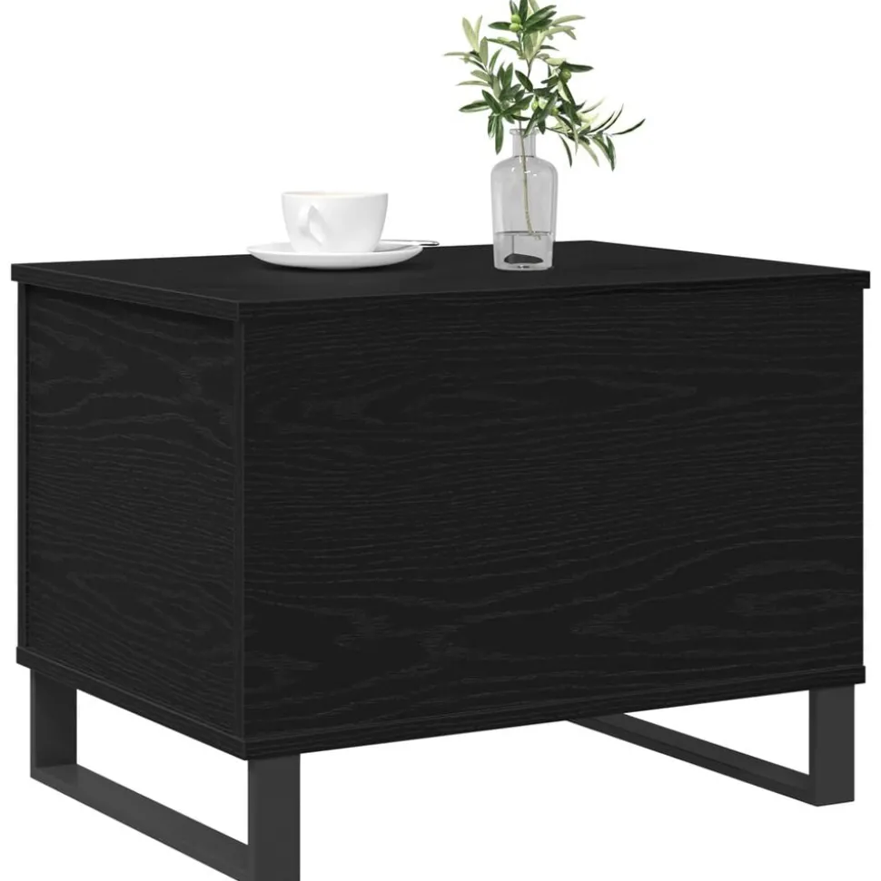 vidaXL Salontafel Zwart Eiken 60 x 44,5 x 45 cm