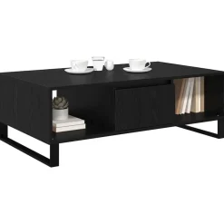 vidaXL Salontafel Zwart Eiken 104 x 60 x 35 cm Bewerkt hout