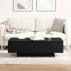 vidaXL Salontafel Zwart Eiken 100 x 49,5 x 31 cm Bewerkt hout