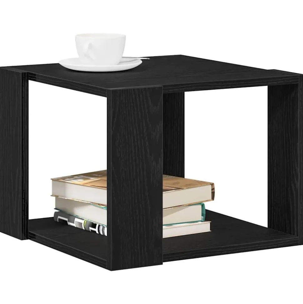 vidaXL Salontafel Zwart Eiken 40 x 40 x 30 cm Bewerkt hout