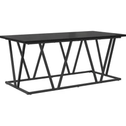 vidaXL Salontafel Zwart Eiken 100 x 50 x 40 cm Bewerkt hout en metaal