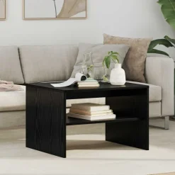 vidaXL Salontafel Zwart Eiken 60 x 50 x 40 cm Bewerkt hout