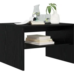 vidaXL Salontafel Zwart Eiken 60 x 50 x 40 cm Bewerkt hout