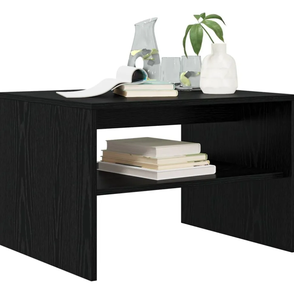 vidaXL Salontafel Zwart Eiken 60 x 50 x 40 cm Bewerkt hout