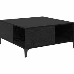 vidaXL Salontafel Zwart Eiken 80 x 80 x 36,5 cm Bewerkt hout