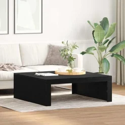 vidaXL Salontafel Zwart Eiken 100 x 100 x 35 cm Bewerkt hout