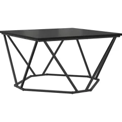 vidaXL Salontafel Zwart Eiken 80 x 80 x 45 cm Engineered hout en staal