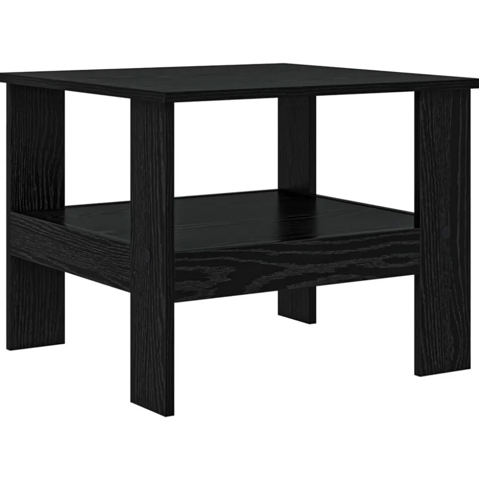 vidaXL Salontafel Zwart Eiken 57 x 55 x 45 cm Bewerkt hout