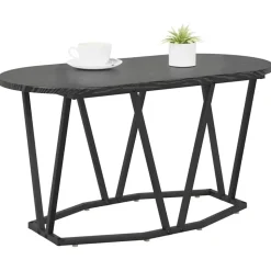 vidaXL Salontafel Zwart Eiken 80 x 40 x 40.5 cm Bewerkt hout en metaal