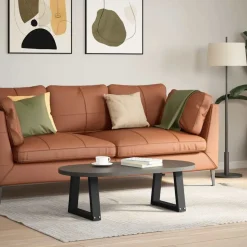 vidaXL Salontafelpoten 2 st V-vormig 30x(30-31,3) cm staal zwart