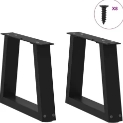 vidaXL Salontafelpoten 2 st V-vormig 30x(30-31,3) cm staal zwart