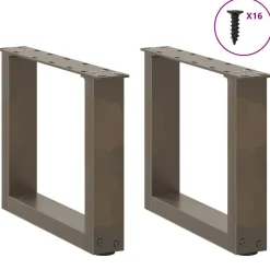 vidaXL Salontafelpoten 2 st U-vormig 30x(30-31) cm staal naturel