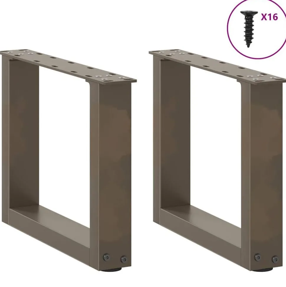 vidaXL Salontafelpoten 2 st U-vormig 30x(30-31) cm staal naturel