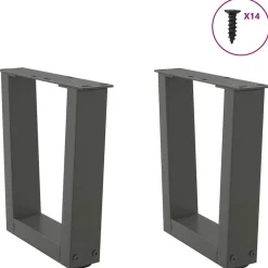 vidaXL Salontafelpoten 2 st V-vormig 30x(30-31,3) cm staal antraciet