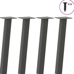 vidaXL Salontafelpoten 4 st 30 cm staal antraciet