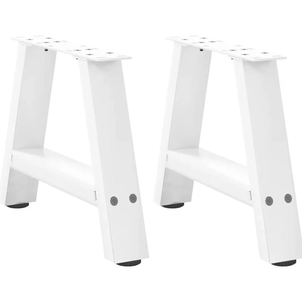 vidaXL Salontafelpoten 2 st A-vormig 30x(30-31) cm staal wit