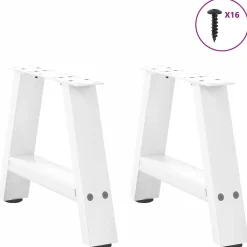 vidaXL Salontafelpoten 2 st A-vormig 30x(30-31) cm staal wit